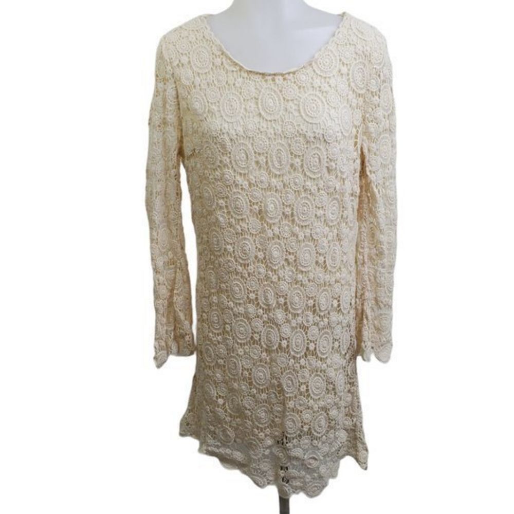 Maison Jules Dress M Lace White Cream‎ Long Sleeve